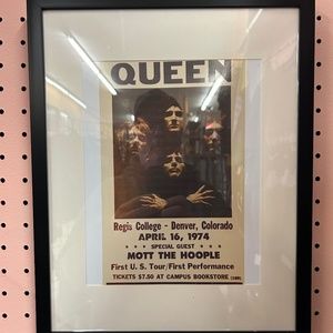 Framed Retro Concert Poster Print NWOT